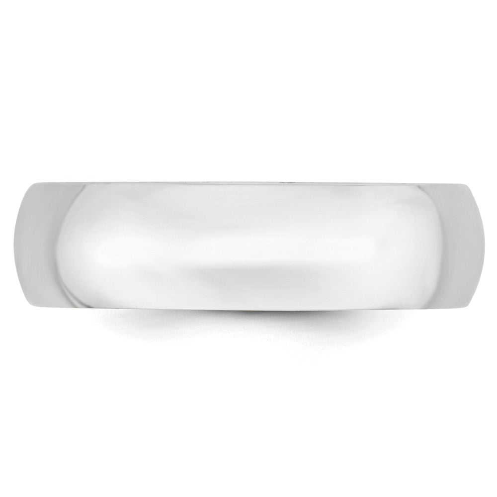 14k White Gold 6mm Lightweight Comfort Fit Wedding Band Size 5.5