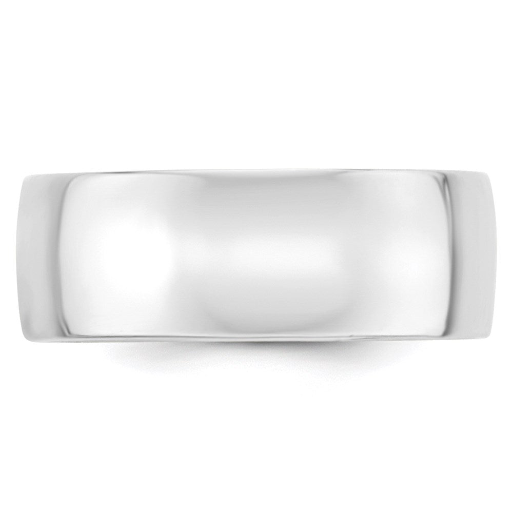 14k White Gold 8mm Lightweight Comfort Fit Wedding Band Size 10.5
