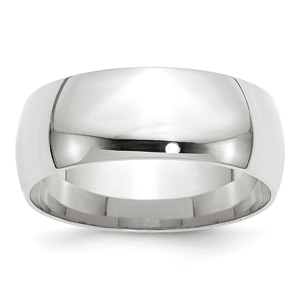 10k White Gold 8mm Lightweight Comfort Fit Wedding Band Size 13