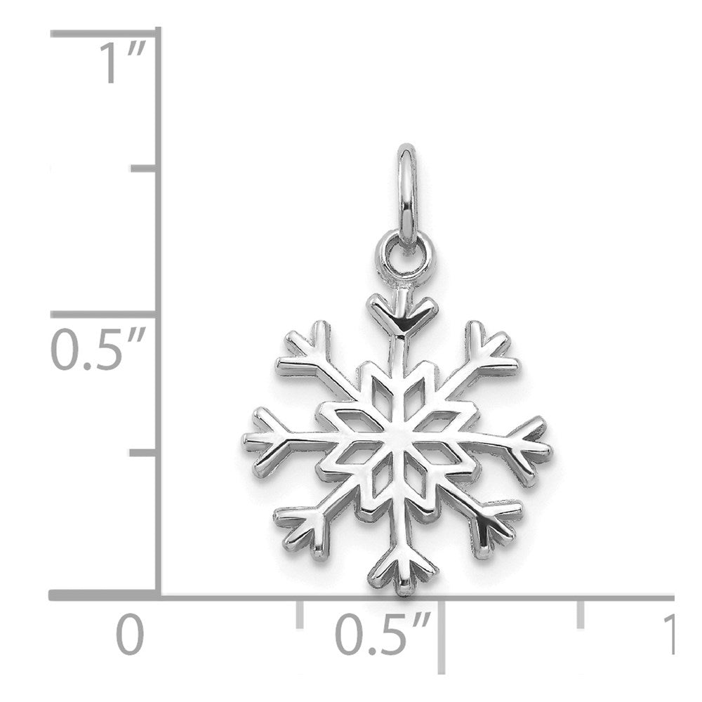 14k White Gold Snowflake Charm