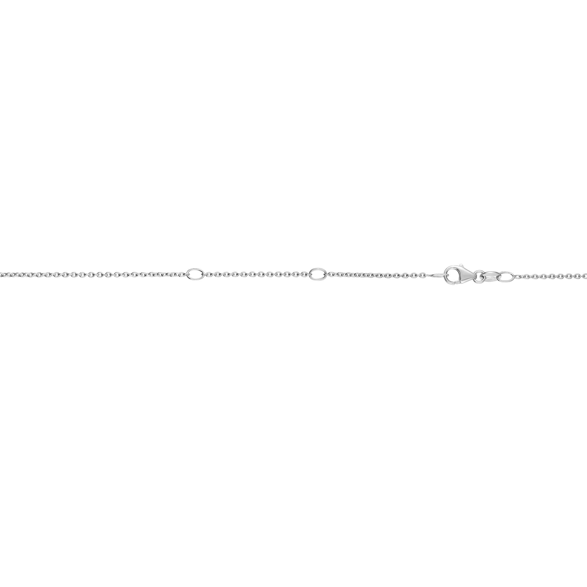 14K White Gold 1.3mm Double Extendable Diamond Cut Cable 18" Chain with Lobster Lock. Jump Ring at 16 and 17 inch.