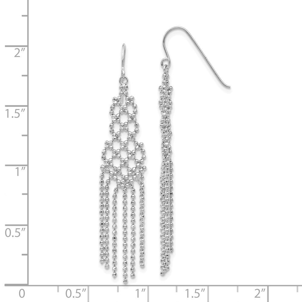 14K White Gold Beaded Earrings