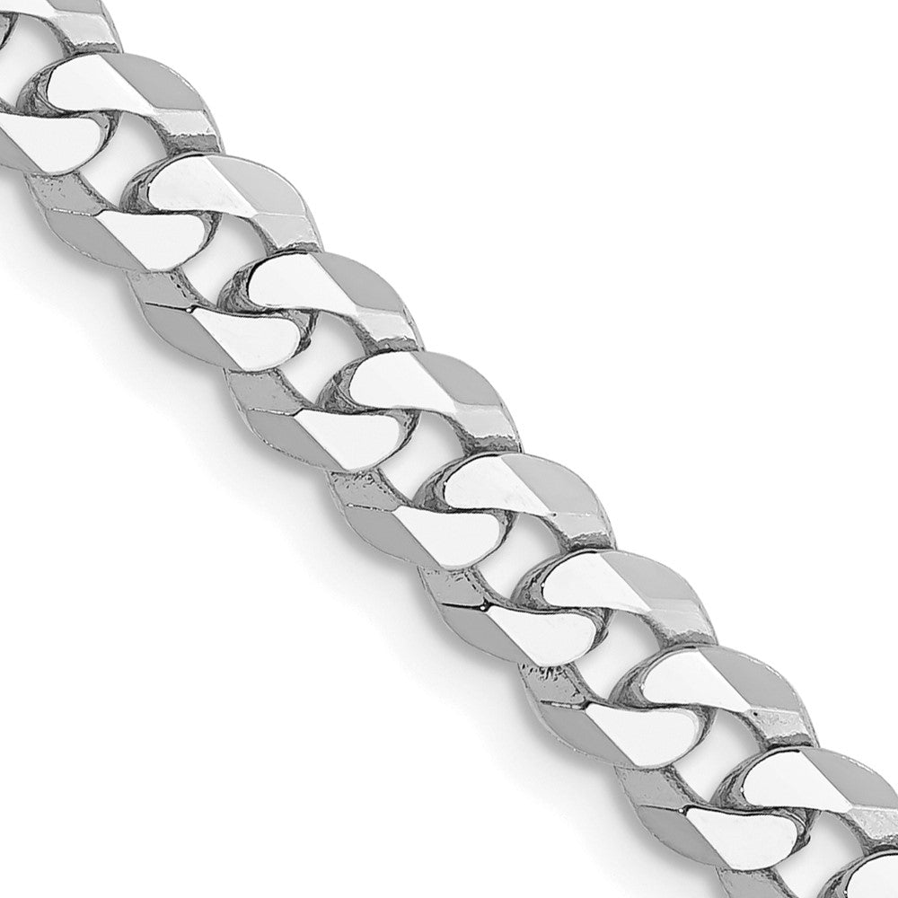 14K White Gold 20 inch 4.75mm Flat Beveled Curb with Lobster Clasp Chain