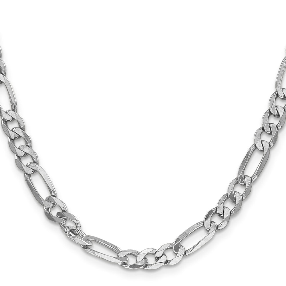 14K White Gold 18 inch 6mm Flat Figaro with Lobster Clasp Chain