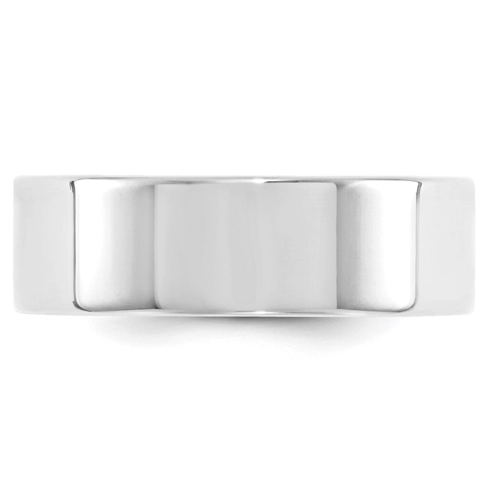 10k White Gold 7mm Standard Weight Flat Comfort Fit Wedding Band Size 5