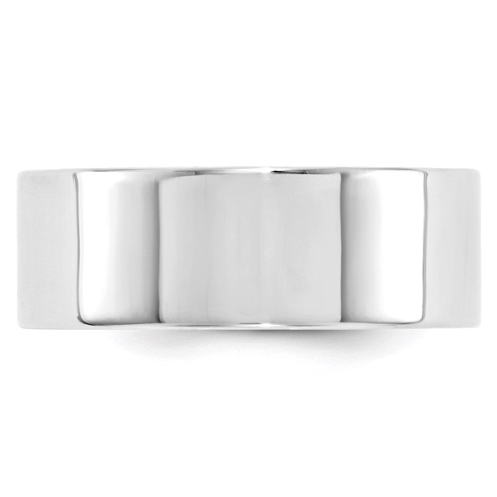 10k White Gold 8mm Standard Weight Flat Comfort Fit Wedding Band Size 6.5