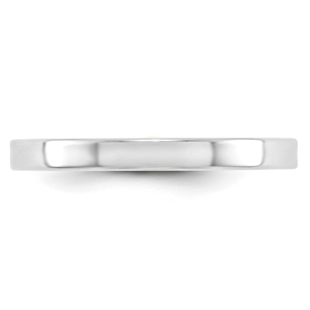 14k White Gold 2.5mm Lightweight Flat Wedding Band Size 5