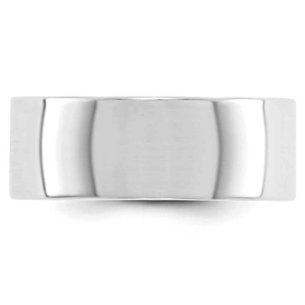 10k White Gold 8mm Lightweight Flat Wedding Band Size 4
