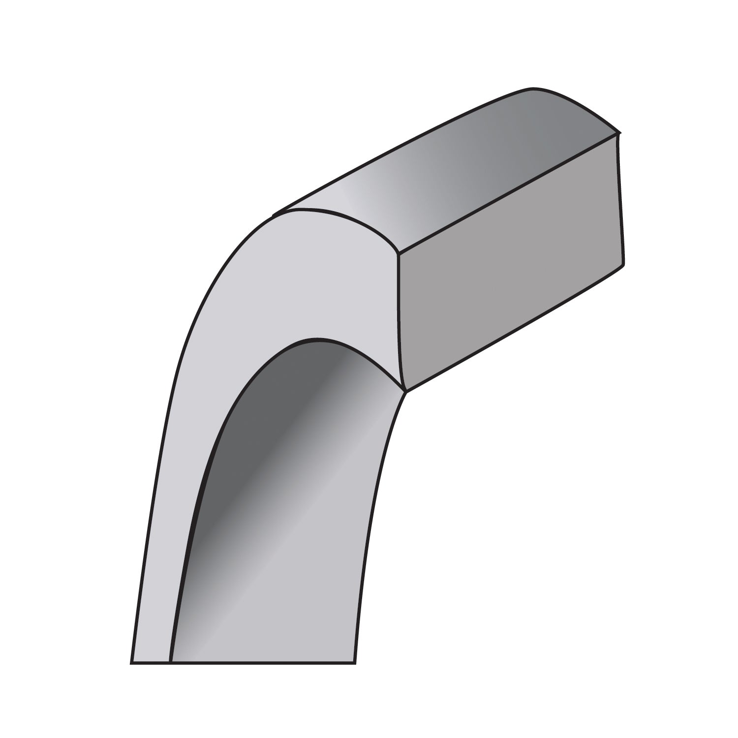 14k White Gold 12mm Lightweight Flat Wedding Band Size 12