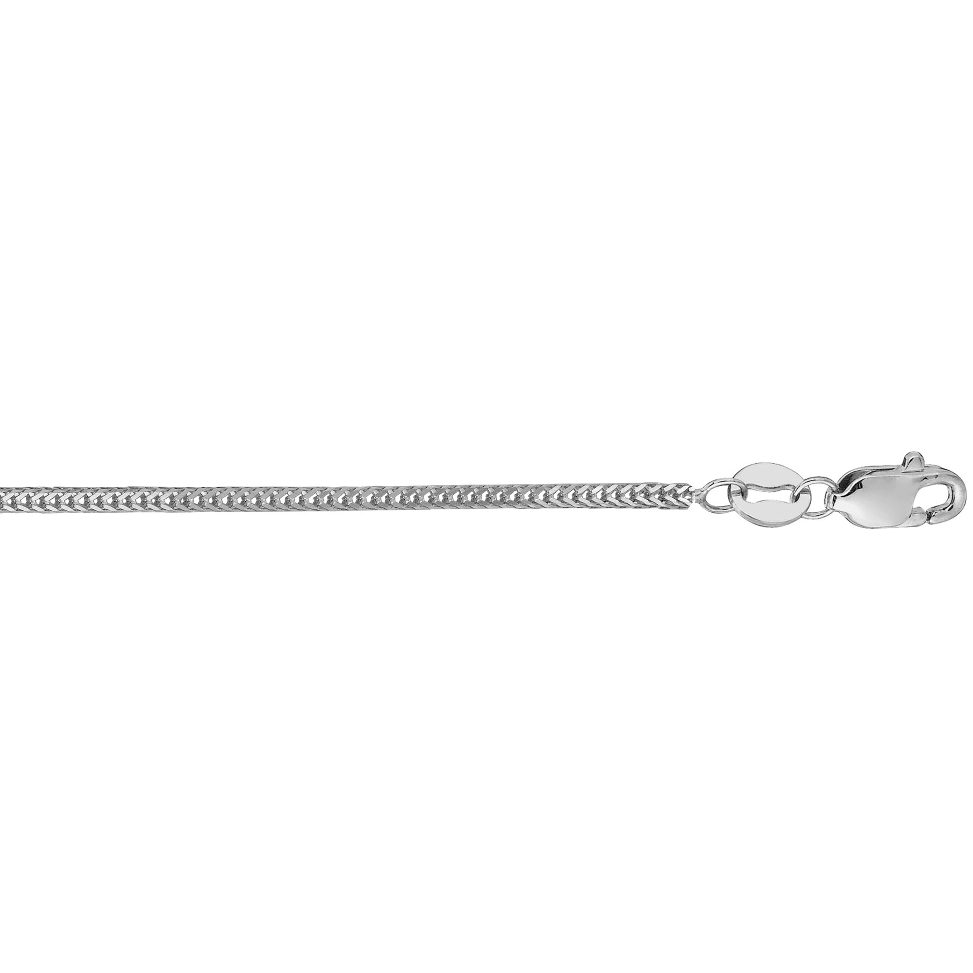 14K White Gold 1mm Foxtail 20" Chain with Lobster Lock