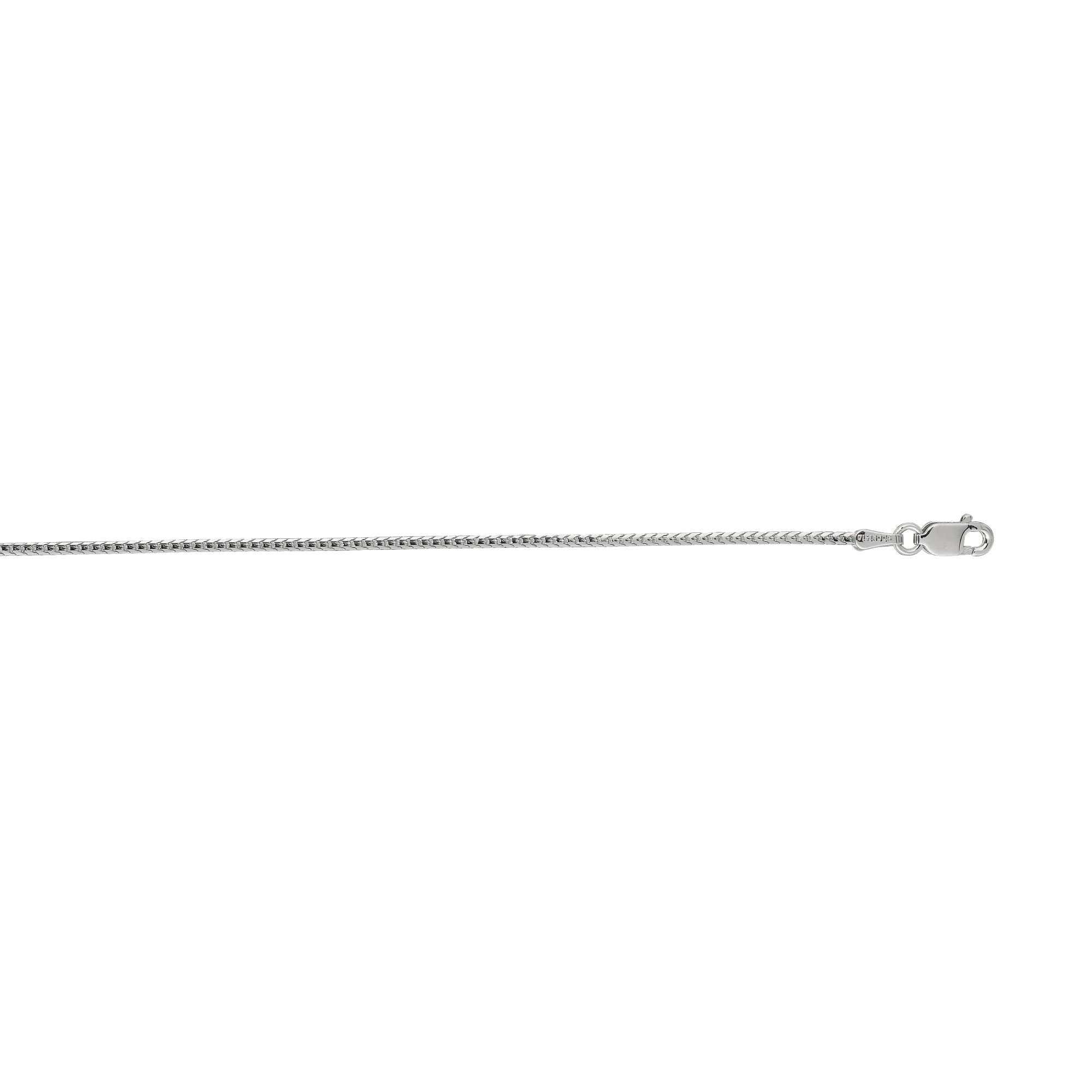 14K White Gold 1.2mm Franco 24" Chain with Lobster Lock