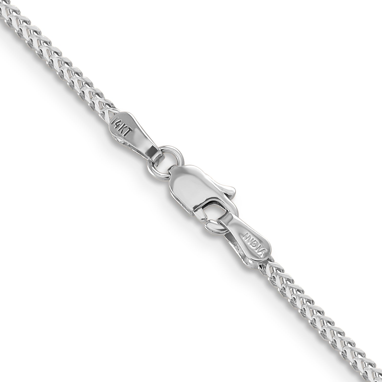 14K White Gold 7 inch 1.3mm Franco with Lobster Clasp Bracelet