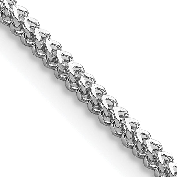 14K White Gold 8 inch 1.4mm Franco with Lobster Clasp Bracelet