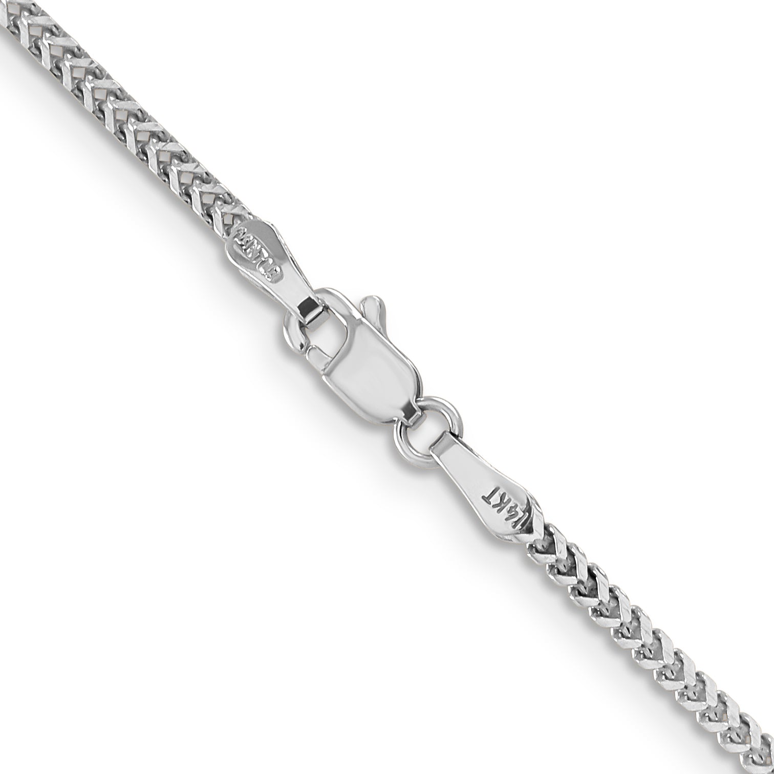 14K White Gold 24 inch 1.5mm Franco with Lobster Clasp Chain