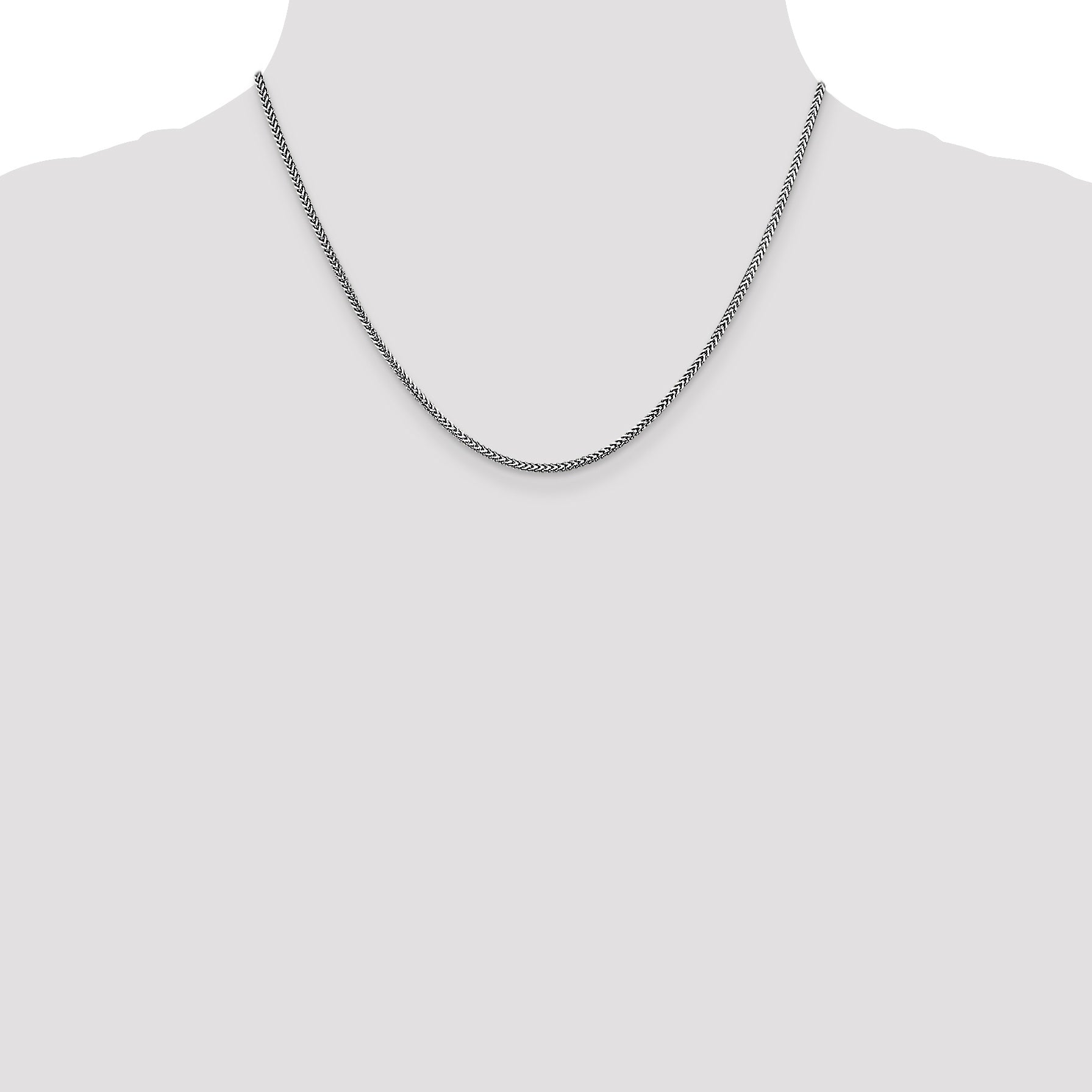 925 Sterling Silver Solid White 1.5 MM Franco Link Chain