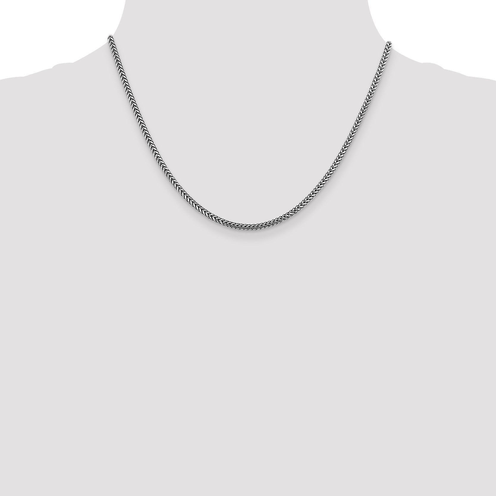 14K White Gold 18 Inch 2.3Mm Franco With Lobster Clasp Chain