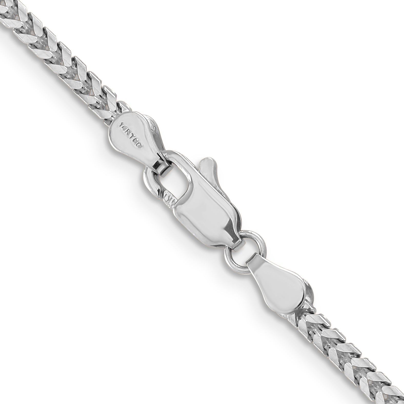 14K White Gold 7 inch 2.5mm Franco with Lobster Clasp Bracelet