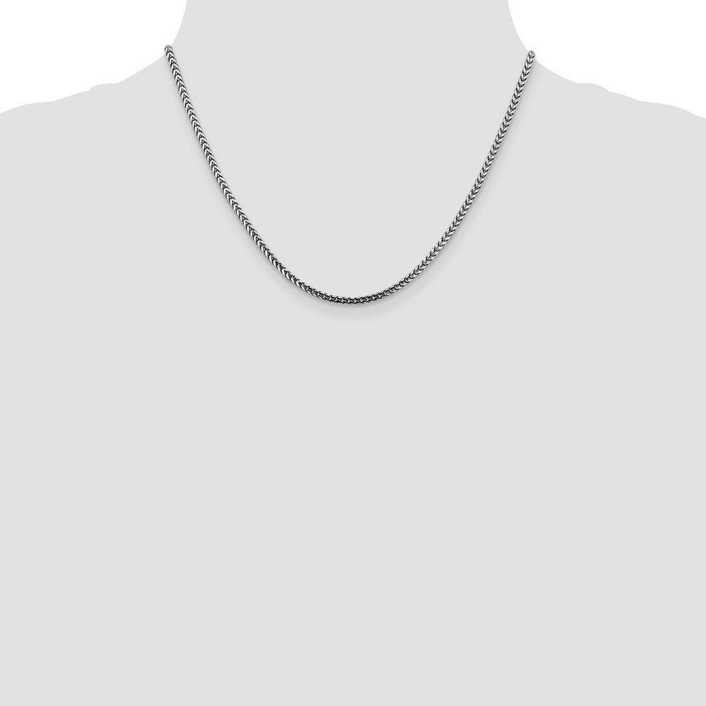 14K White Gold 18 inch 2.5mm Franco with Lobster Clasp Chain