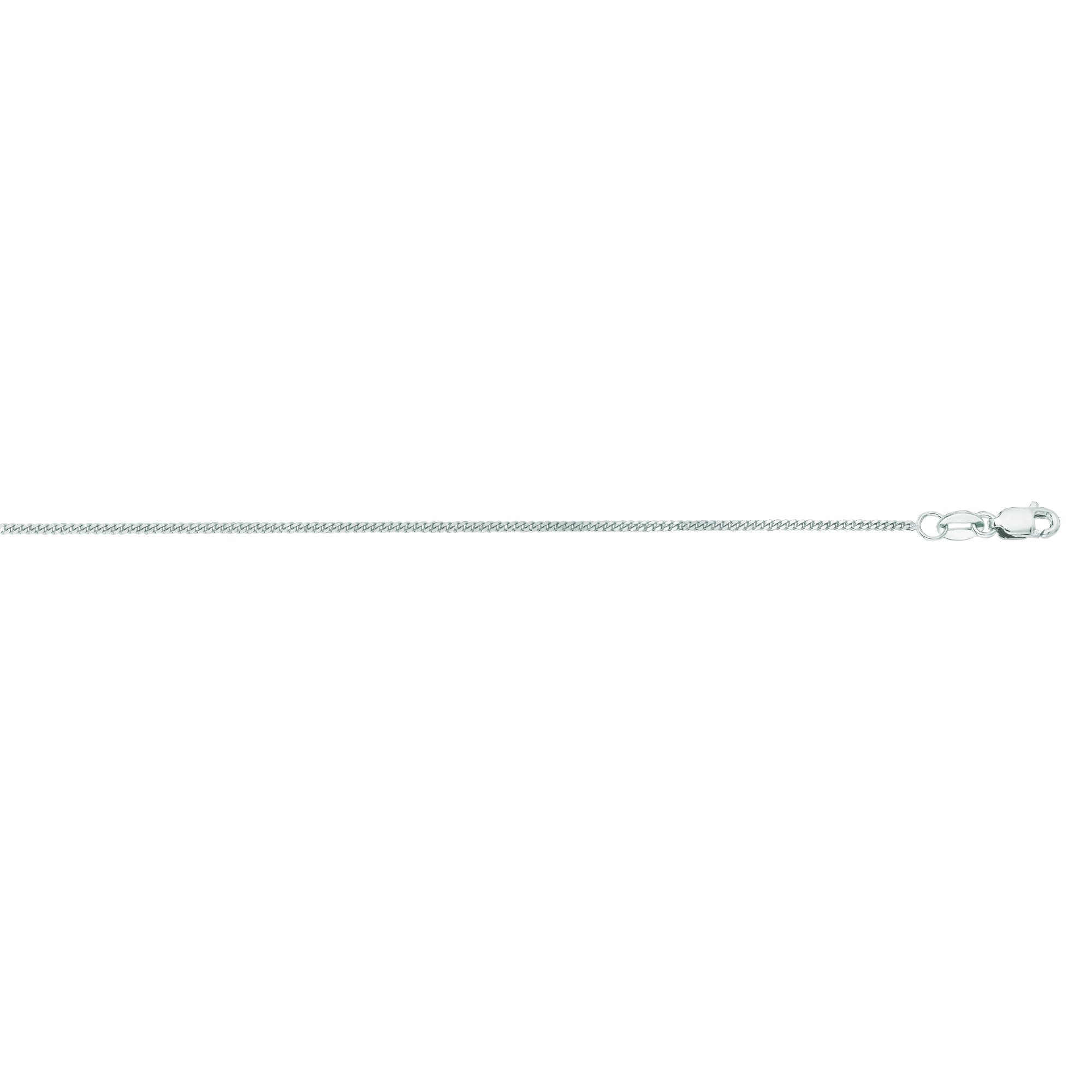 14K White Gold 1mm Gourmette 20" Chain with Lobster Lock