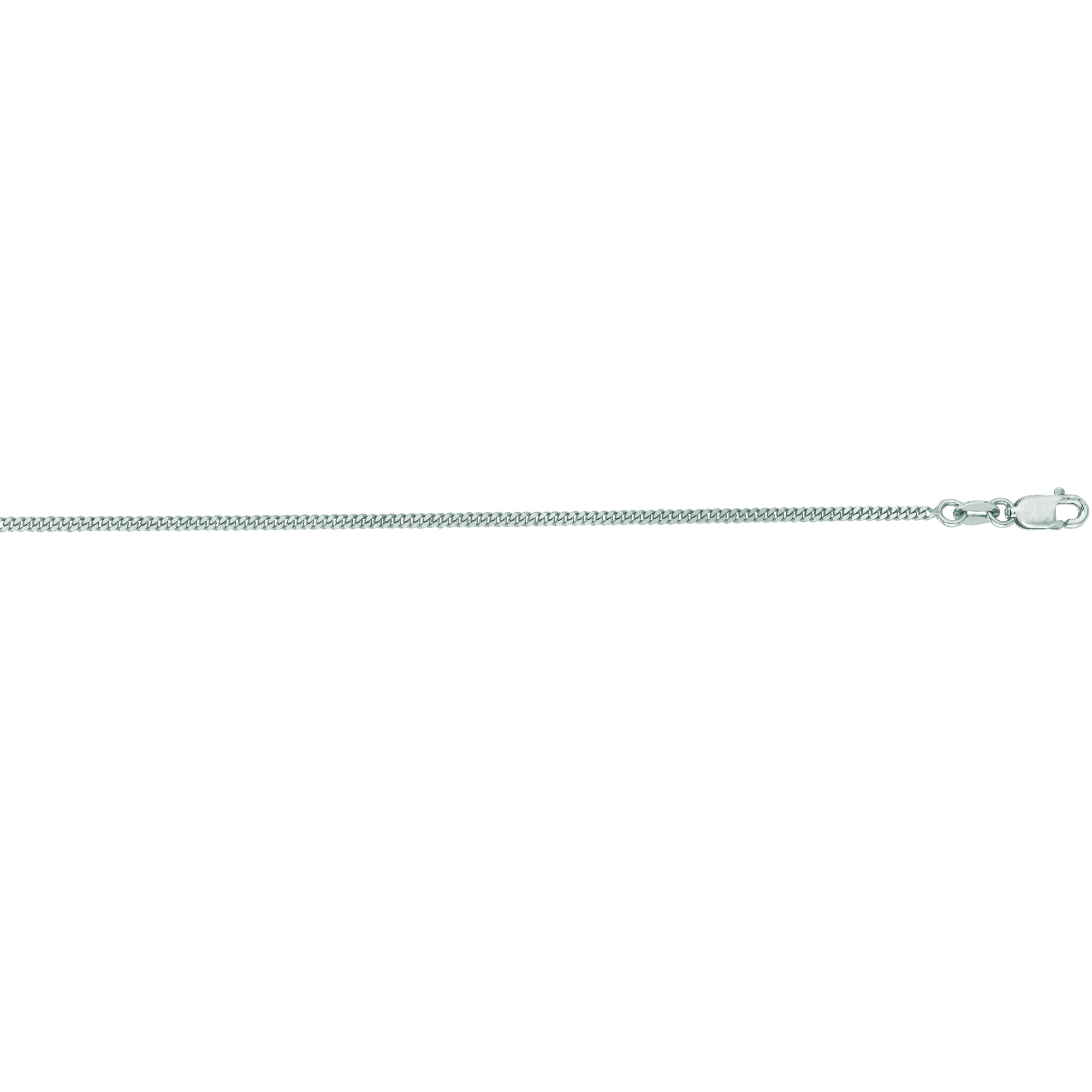14K White Gold 1.4mm Gourmette 24" Chain with Lobster Lock