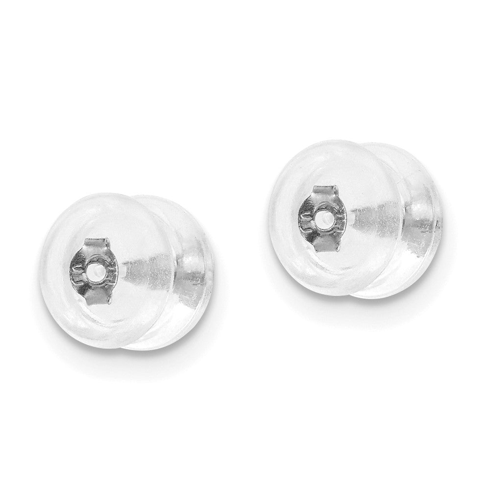 Silicone Sliders Sterling Silver Rhodium-plated Mushroom 1 Pair