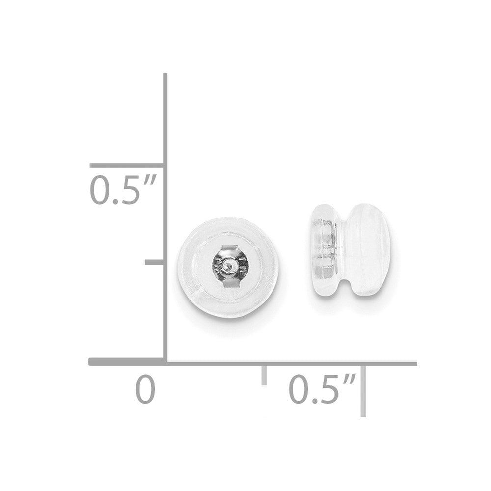 Silicone Sliders Sterling Silver Rhodium-plated Mushroom 1 Pair