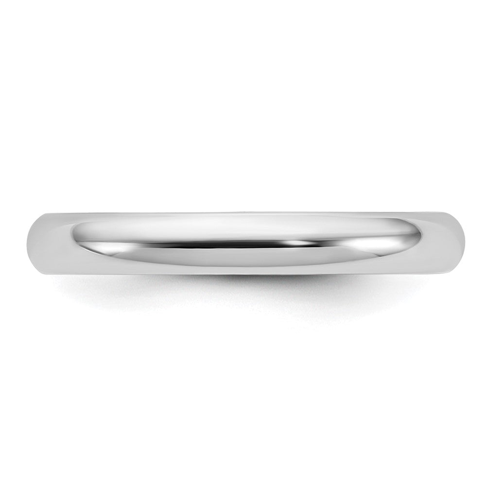 14k White Gold 3mm Half Round Wedding Band Size 12.5