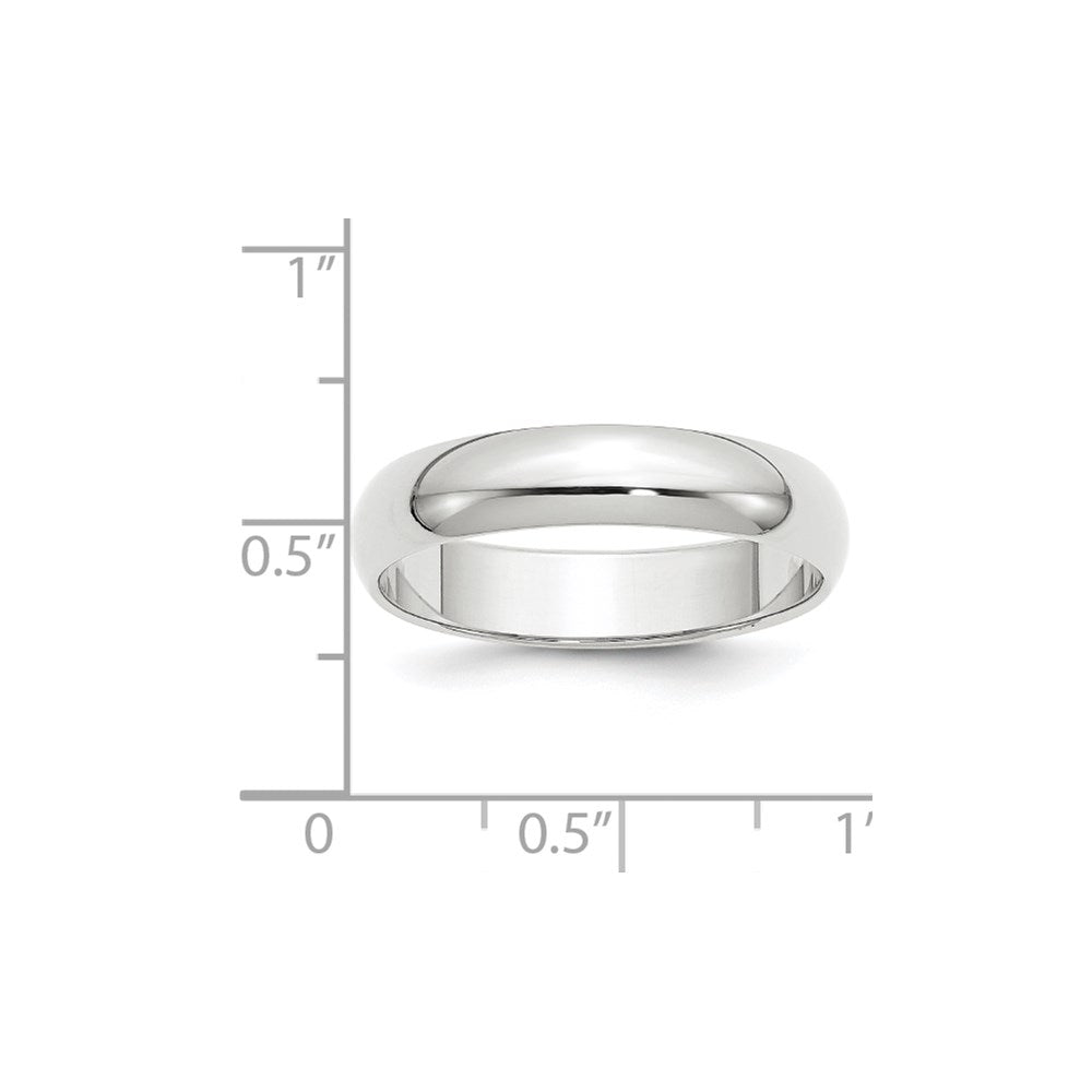 14k White Gold 5mm Half-Round Wedding Band Size 5.5