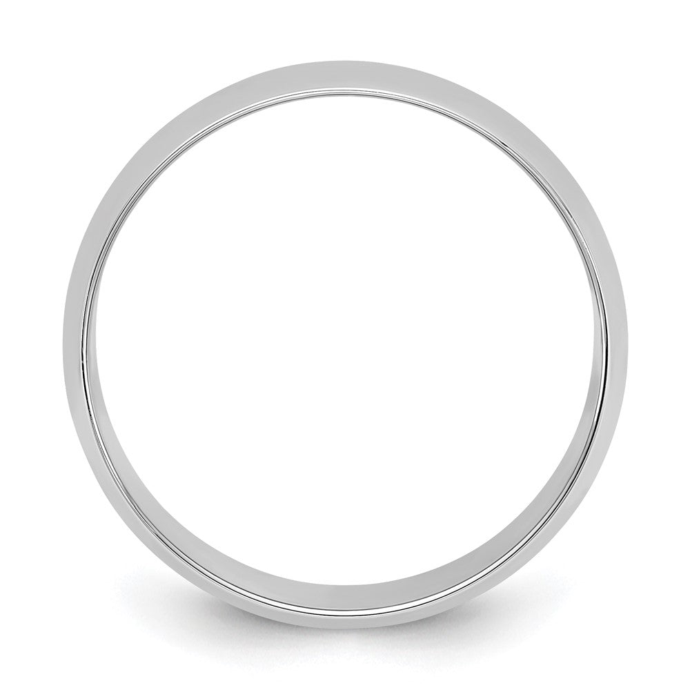 14k White Gold 8mm Lightweight Half Round Wedding Band Size 12.5