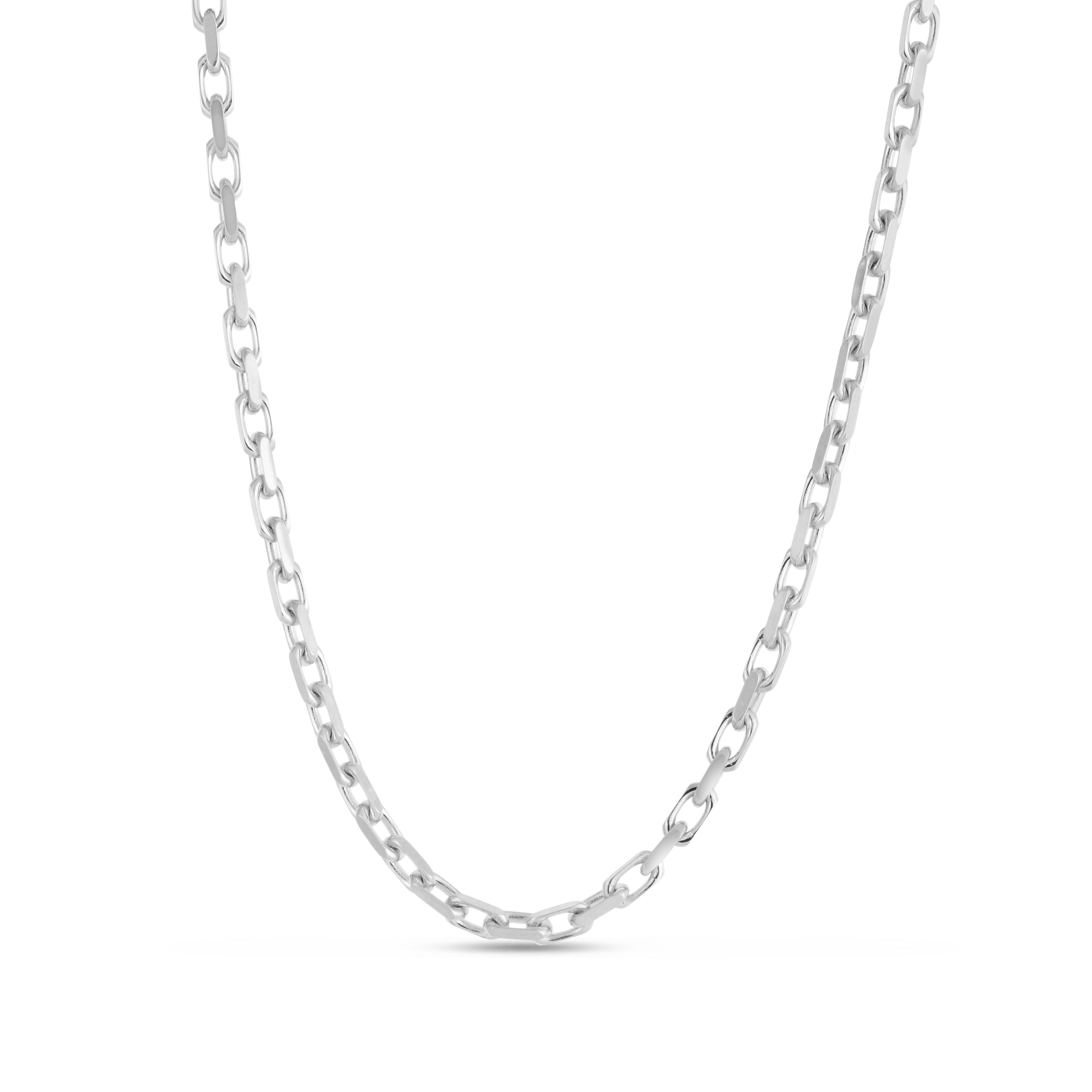 14K White Gold 24"  2.45mm French Cable Chain with Lobster Clasp
