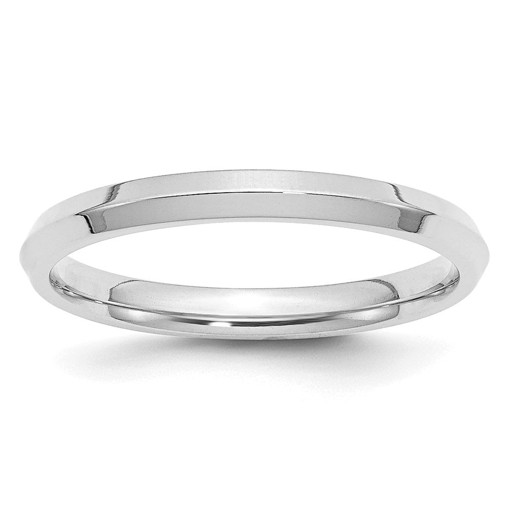 14k White Gold 2.5mm Knife Edge Comfort Fit Wedding Band Size 6.5