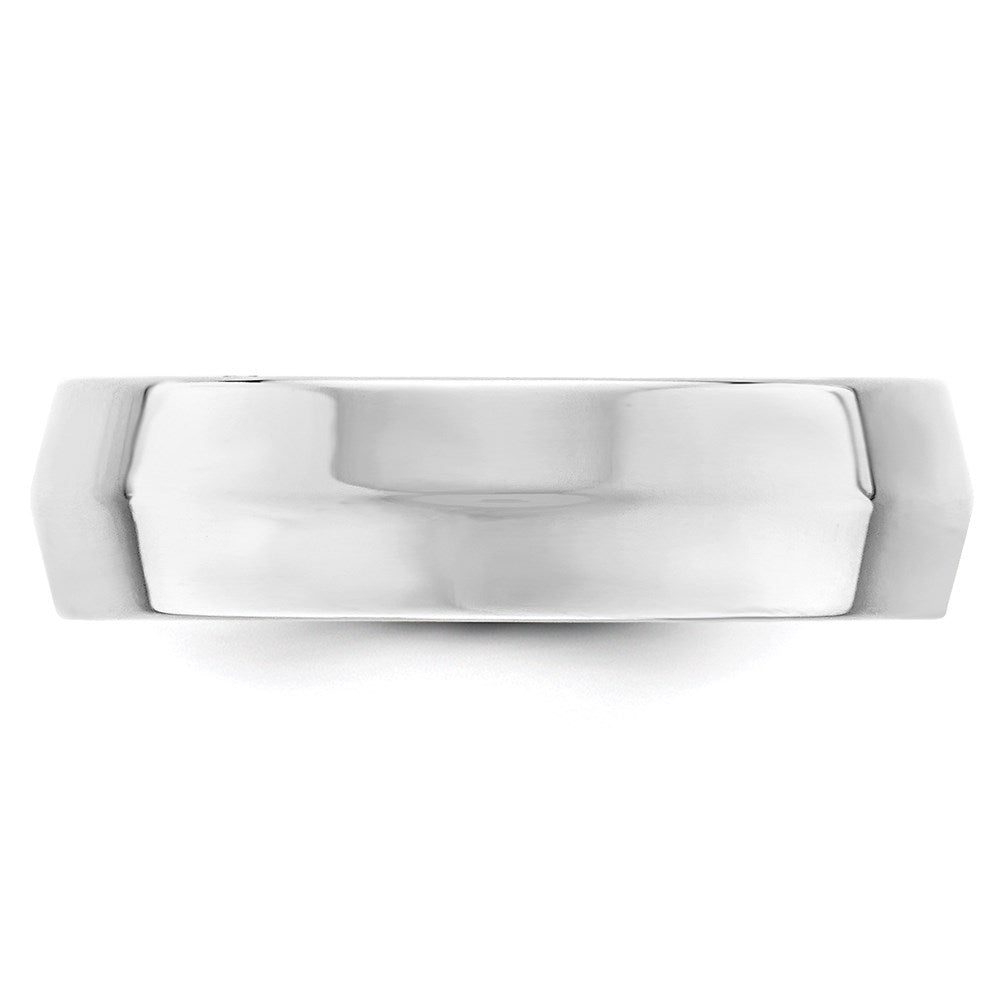 14k White Gold 6mm Knife Edge Comfort Fit Wedding Band Size 10