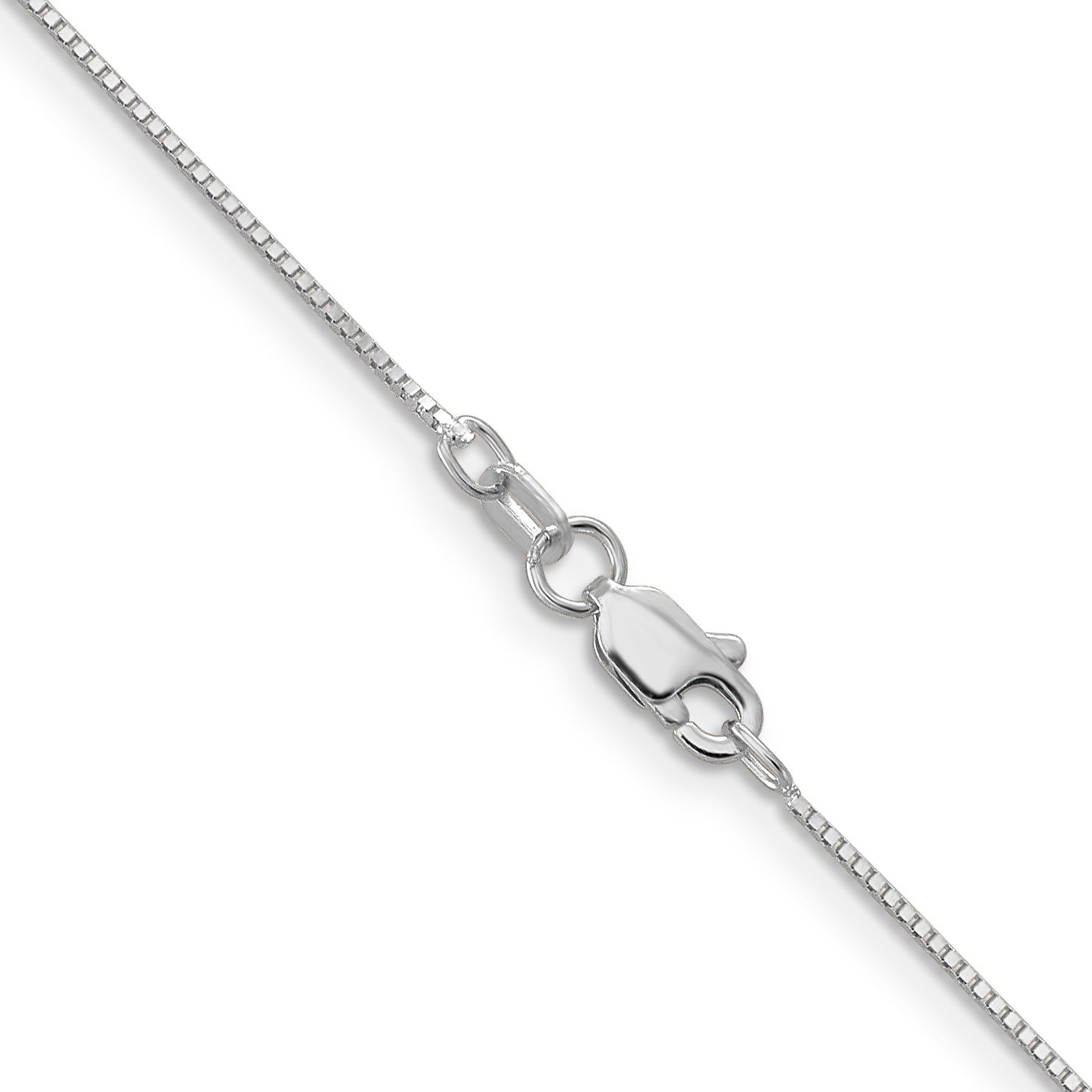 14K White Gold 14 Inch .7Mm Box With Spring Ring Clasp Chain
