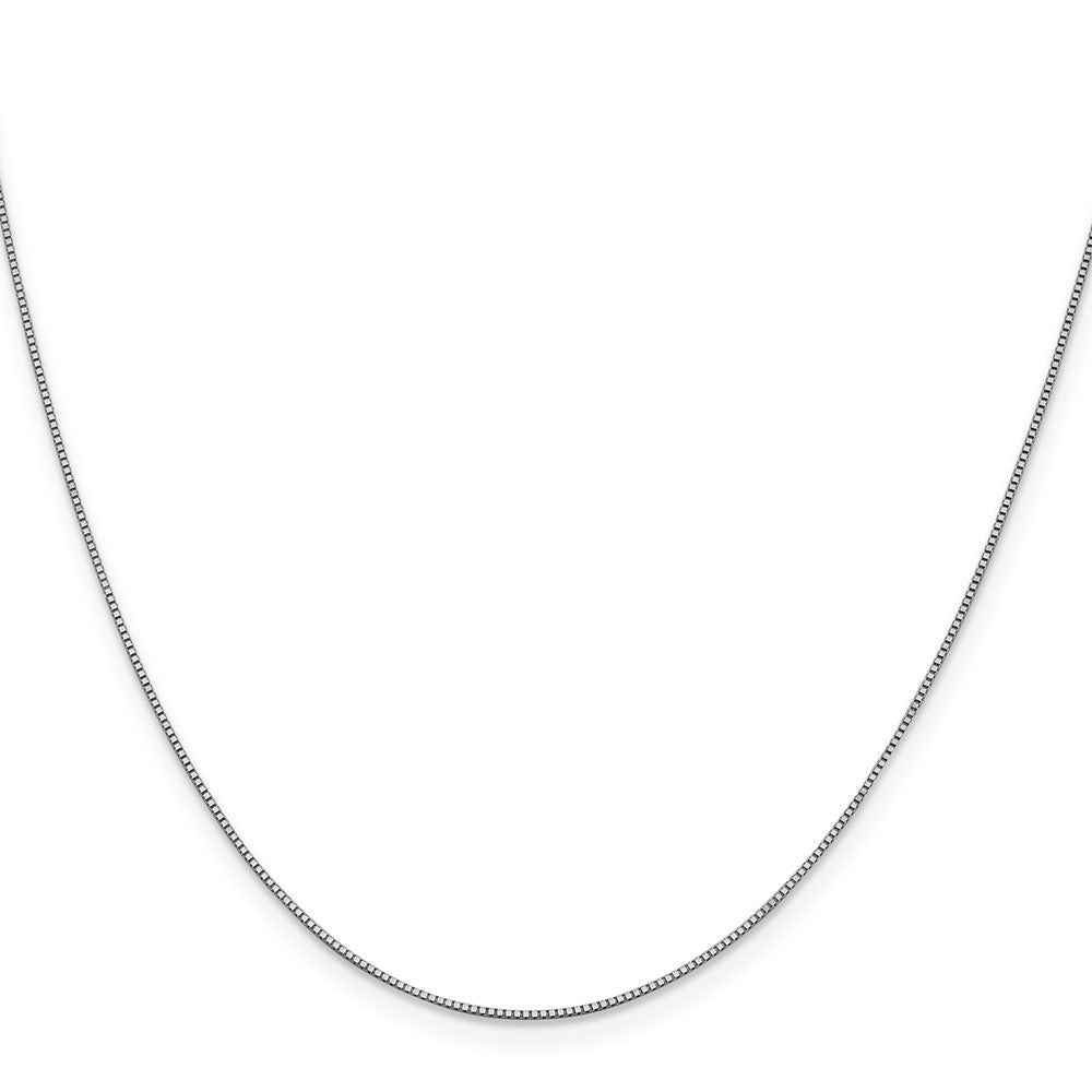 14K White Gold 24 inch .7mm Box with Lobster Clasp Chain