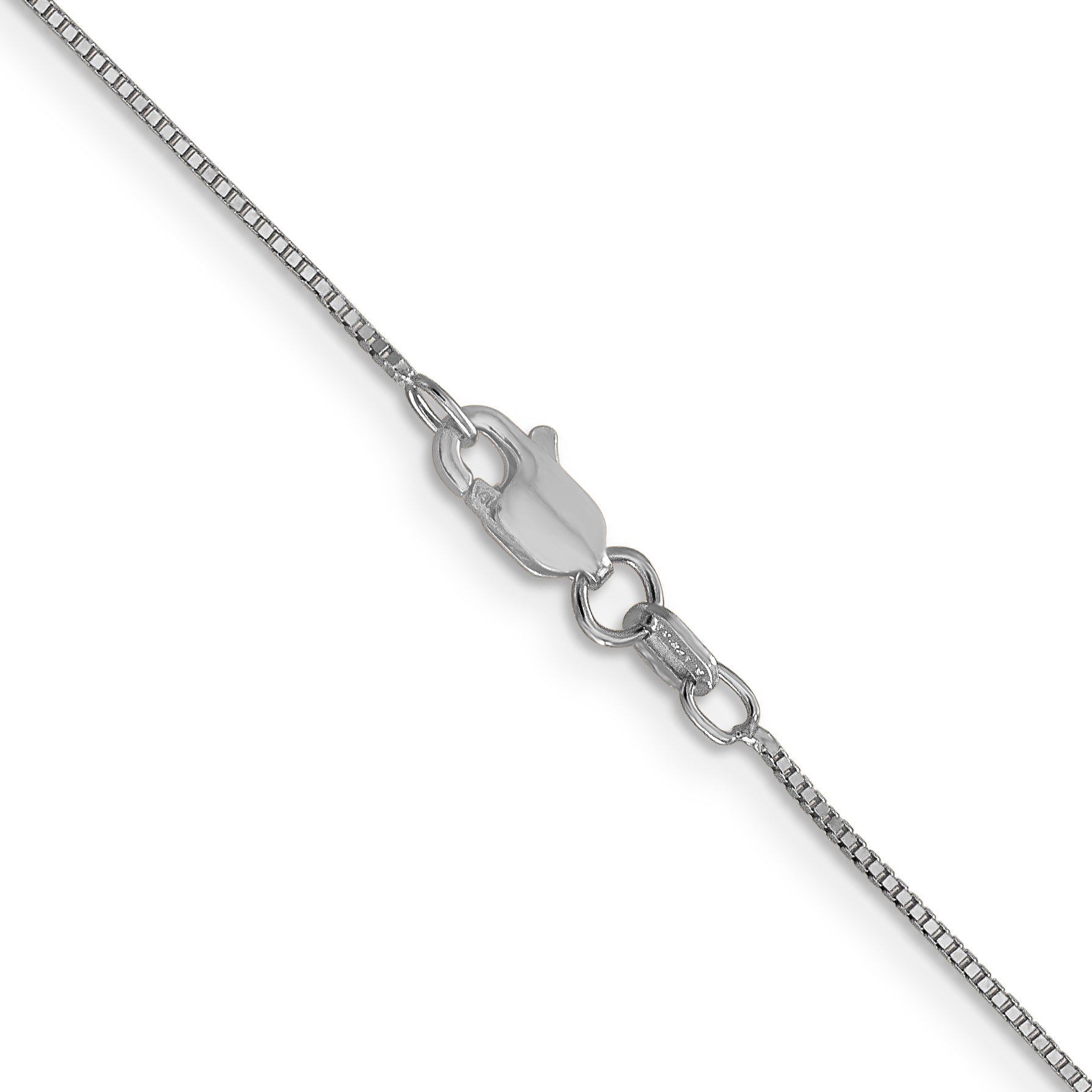 14K White Gold 16 Inch .7Mm Box With Lobster Clasp Chain