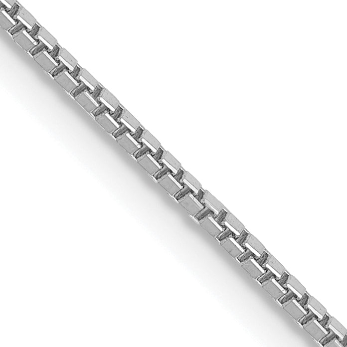 14K White Gold 24 Inch 1Mm Box With Lobster Clasp Chain