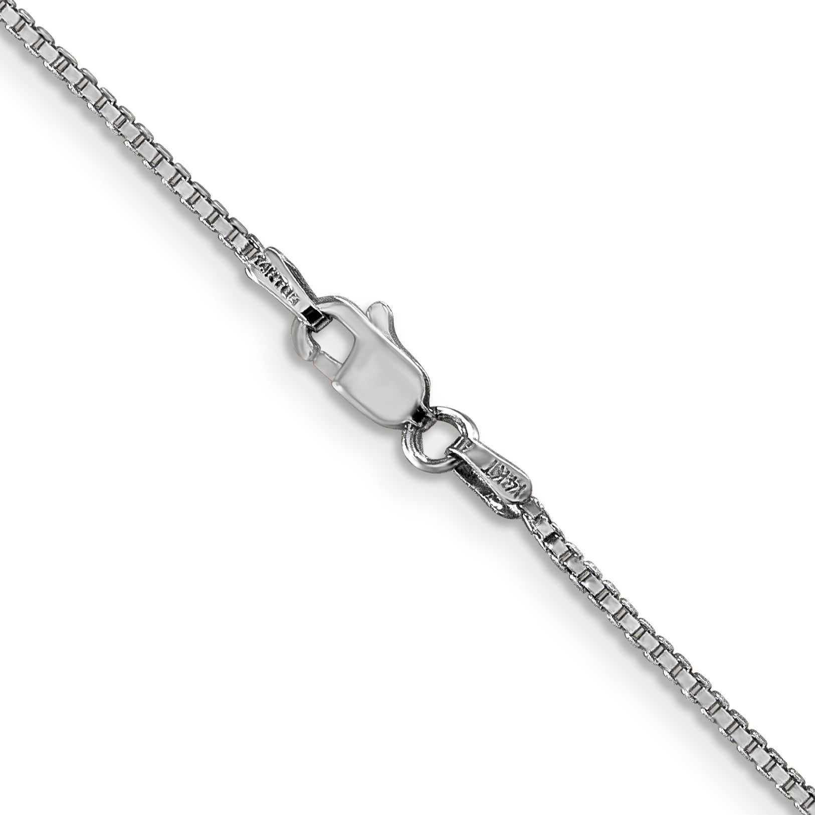 14K White Gold 16 Inch 1.1Mm Box With Lobster Clasp Chain