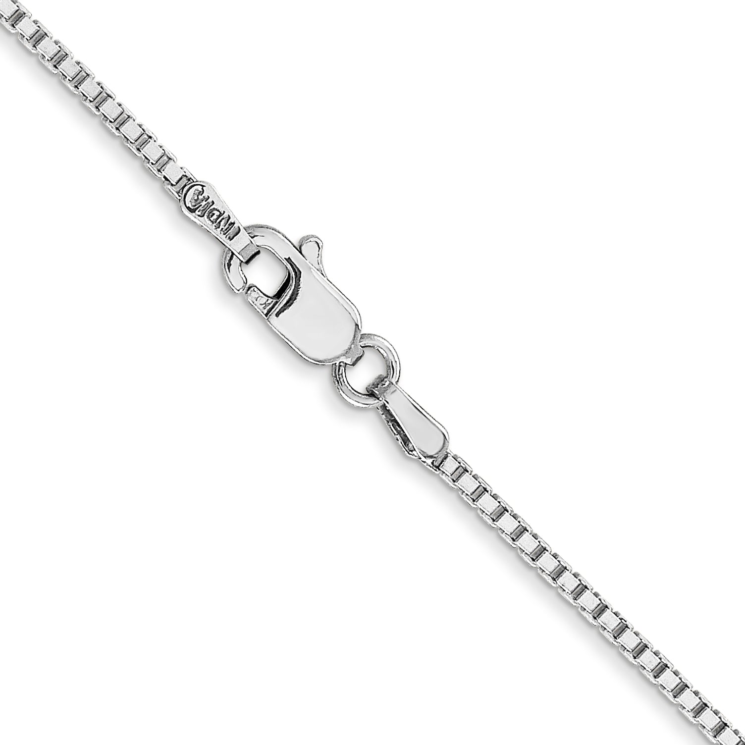 14K White Gold 14 Inch 1.4Mm Box With Lobster Clasp Chain