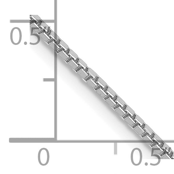 14K White Gold 14 Inch 1.4Mm Box With Lobster Clasp Chain