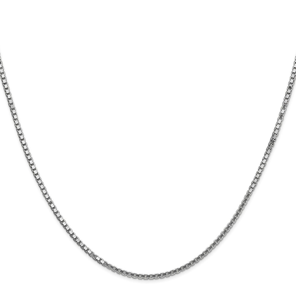 14K White Gold 30 inch 1.5mm Box with Lobster Clasp Chain