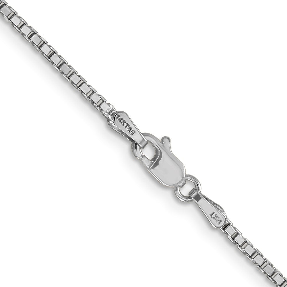 14K White Gold 30 inch 1.5mm Box with Lobster Clasp Chain