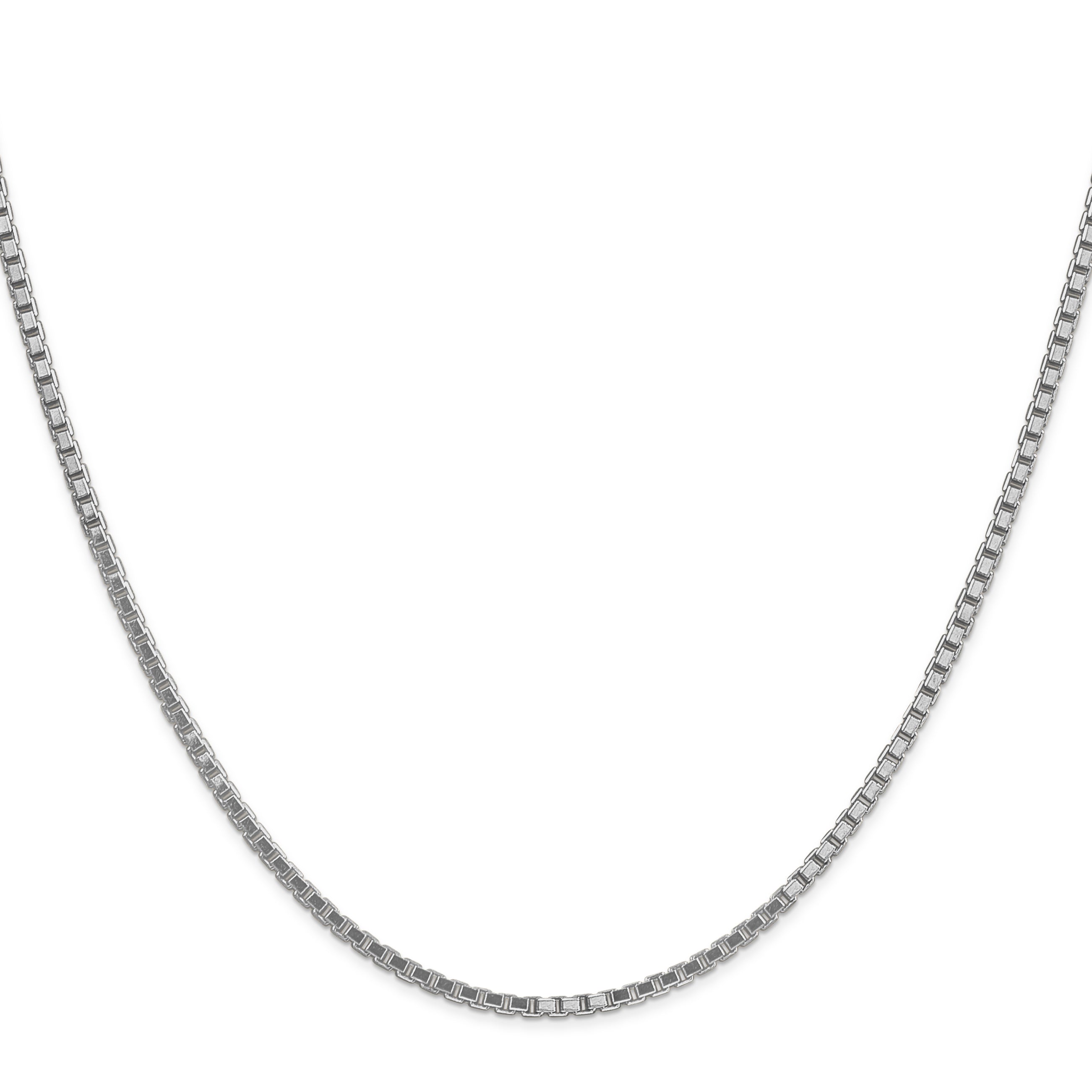 14K White Gold 20 Inch 1.9Mm Box With Lobster Clasp Chain
