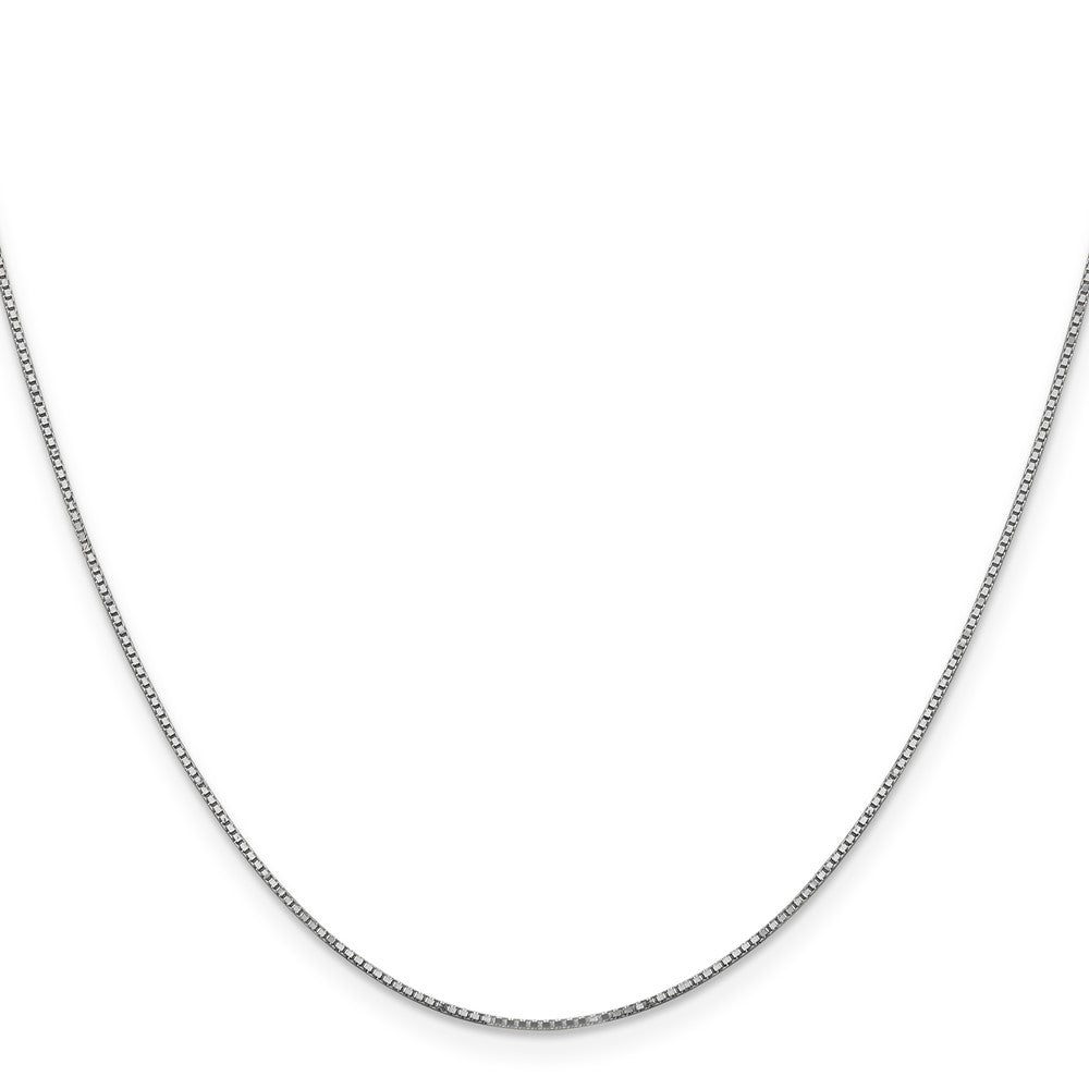 14K White Gold 16 inch .9mm Box with Spring Ring Clasp Chain