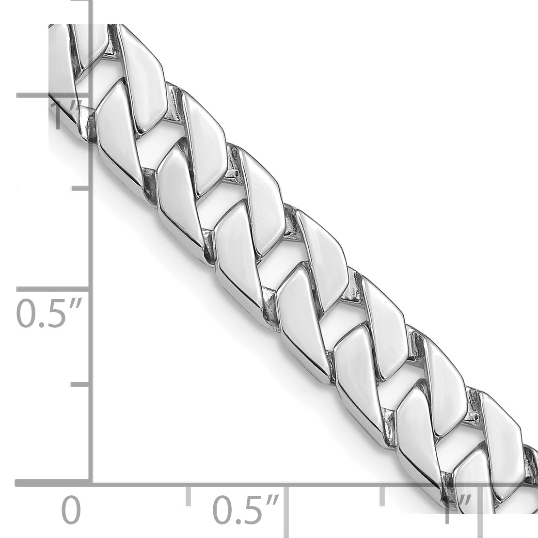 14K White Gold 20 Inch 7.4Mm Hand Polished Fancy Link With Fancy Lobster Clasp Chain