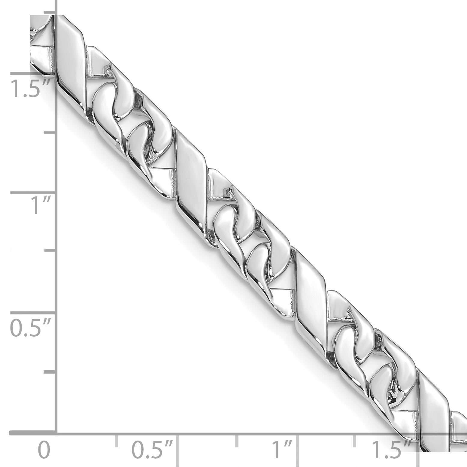 14K White Gold 22 Inch 6.7Mm Hand Polished Fancy Link With Fancy Lobster Clasp Chain