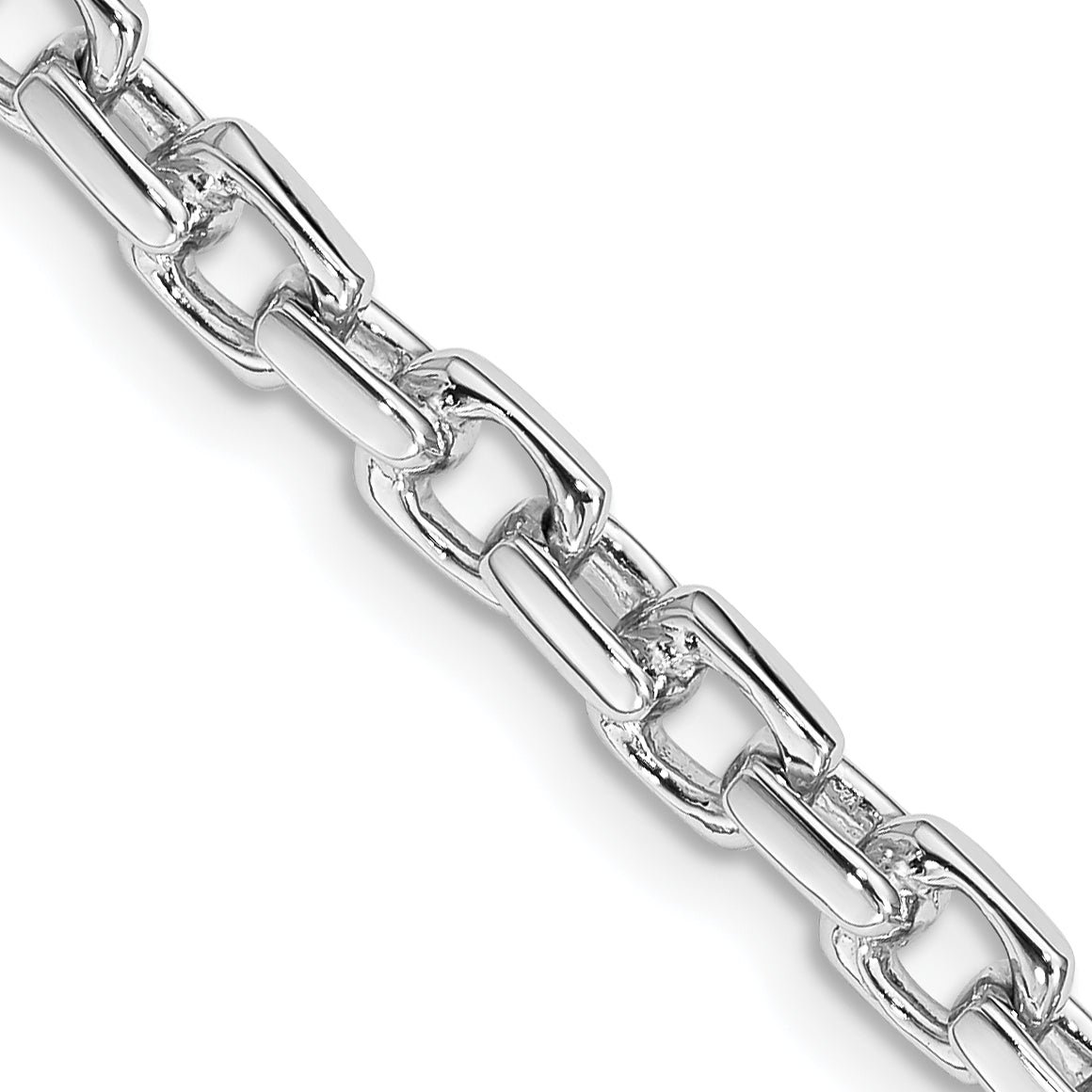 14K White Gold 9 Inch 4.6Mm Hand Polished Fancy Link With Fancy Lobster Clasp Chain
