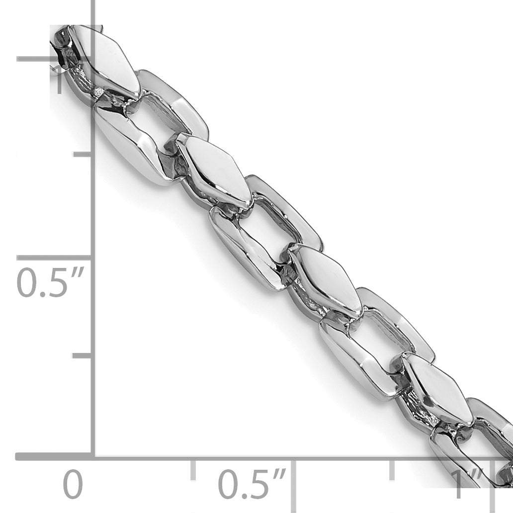 14K White Gold 22Inch 4.5Mm Hand Polished Fancy Link With Fancy Lobster Clasp Chain