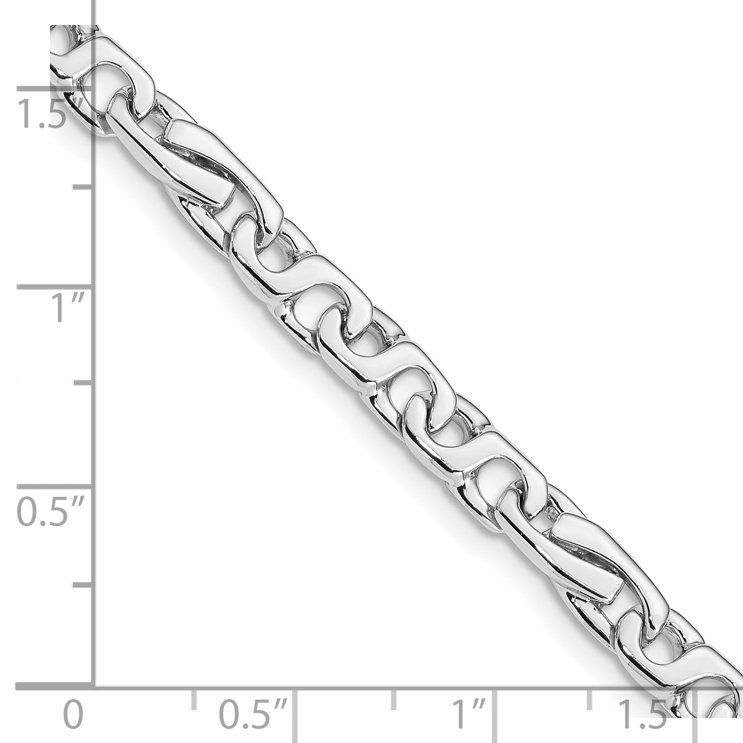 14K White Gold 9 Inch 5.8Mm Hand Polished Fancy Link With Fancy Lobster Clasp Bracelet