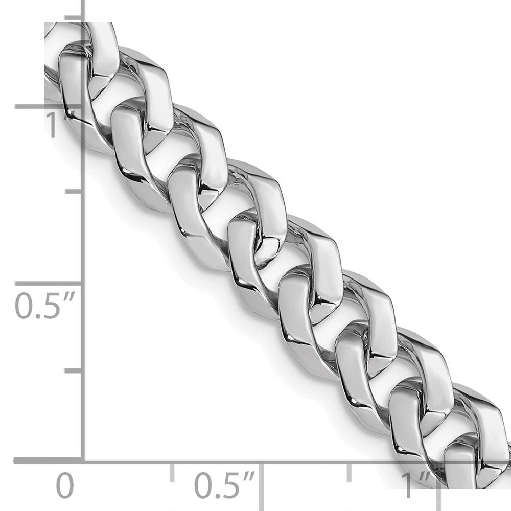 14K White Gold 20 inch 8mm Hand Polished Fancy Link with Fancy Lobster Clasp Chain