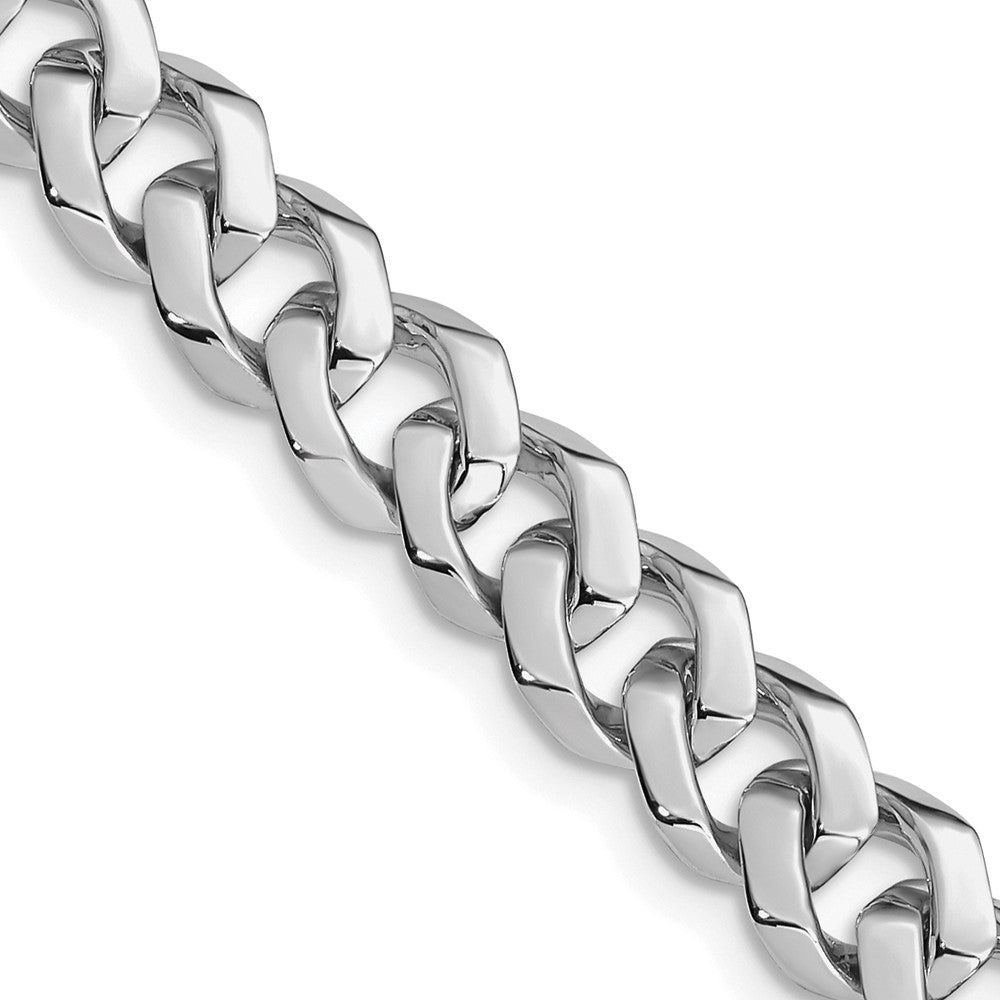 14K White Gold 22 inch 8mm Hand Polished Fancy Link with Fancy Lobster Clasp Chain
